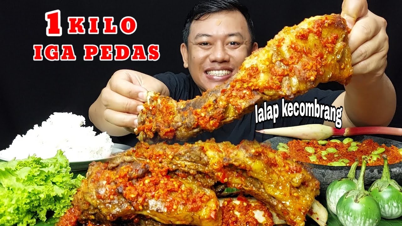 SPESIAL MAKAN IGA SAPI PEDAS SAMBEL PETE LALAPAN MENTAH