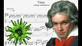 Video thumbnail of "Beethoven Virus - guitar tab full"