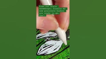 Free Procreate Linocut brushes!! See my YouTube channel 🍃  #procreatebrushes #linocut