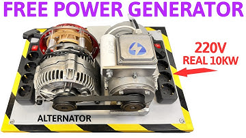 FREE POWER Generator with an Alternator and an Engine