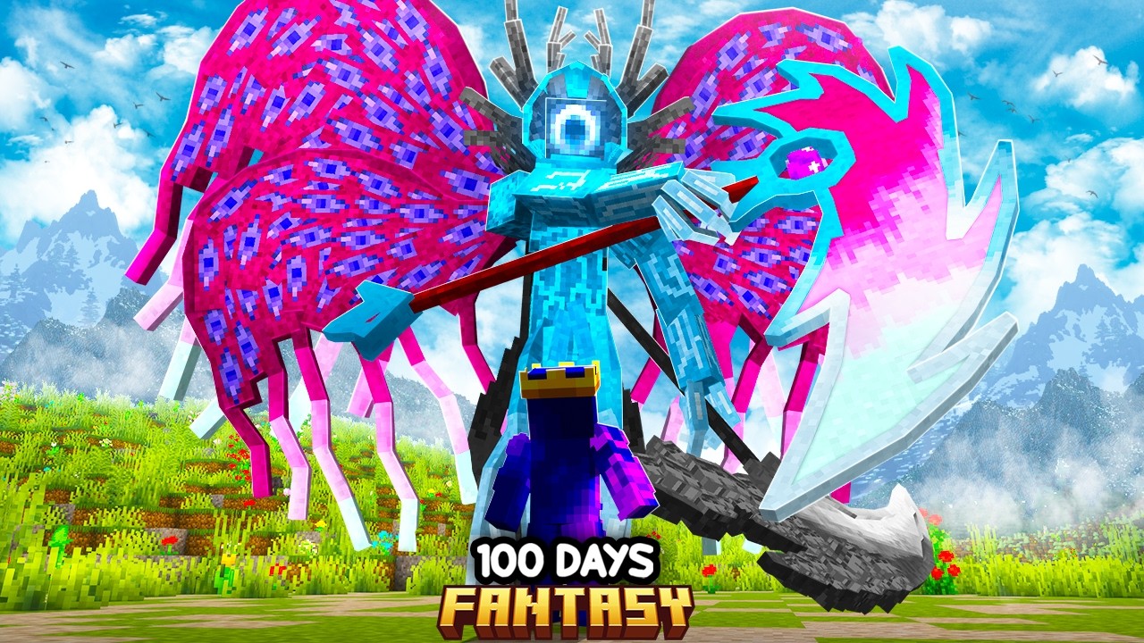 I Survived 100 Days in Dark Fantasy Minecraft - YouTube