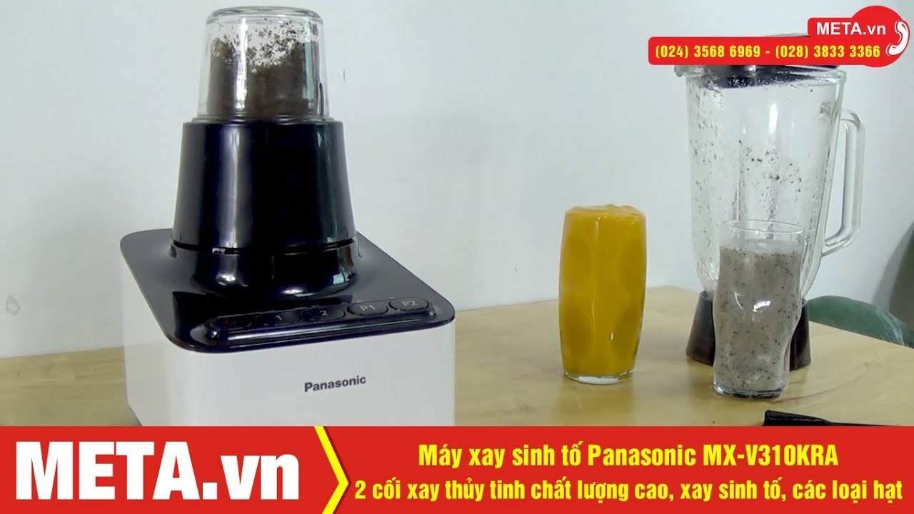 May Xay Sinh Tố Panasonic Mx V310kra 2 Cối Thủy Tinh Cao Cấp Xay Sinh Tố Va Cac Loại Hạt Youtube