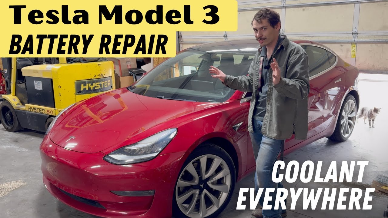 Мне пришлось вынуть аккумулятор из этой Tesla Model 3, чтобы решить небольшую проблему с охлаждаю...