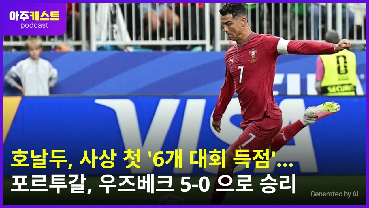 [북중미 월드컵] 호날두, 사상 첫 6개 대회 득점…포르투갈, 우즈베크 5-0 으로 승리