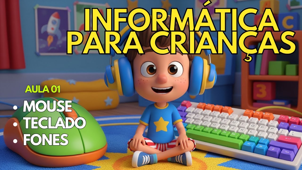 Aula de informática para crianças | MOUSE, TECLADO E FONE DE OUVIDO ...