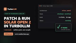 How to Run Solar Open 2 without manually patching Llama