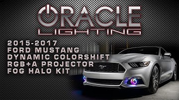 2015-2017 Ford Mustang Dynamic ColorSHIFT RGB+A Projector Fog Halo Kit- Surface Mount