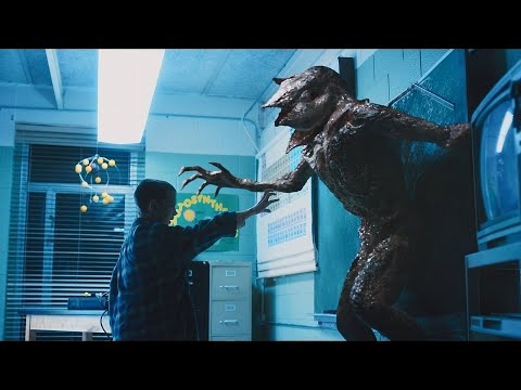 Still: Eleven destroys the Demogorgon — Stranger Things