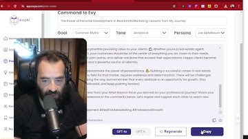 How to use the evyAI web platform May 2024 - AI for LinkedIn in Safari or edge, or mobile devices