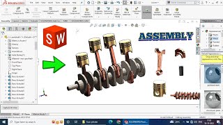 FOUR STROKE ENGINE Design in Solidworks|Solidworks tutorial for beginners|Assembly design| #assembly