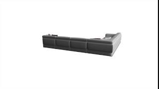 Bergamo Extended Sectional Leather Modern Sofa White