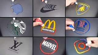 Famous logo pancake art - NIKE, Louis Vuitton, Apple, Lamborghini, Starbucks, McDonald's, Marvel etc