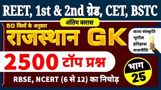 राजस्थान जीके 2500 प्रश्न (25) । rajasthan gk important questions । rajasthan gk 2500 mcqs