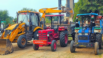 Jcb 3dx Eco Xpert Machine Loding Mud in Massey 241 | Mahindra 475 | New Holland 3630 tractor trolly
