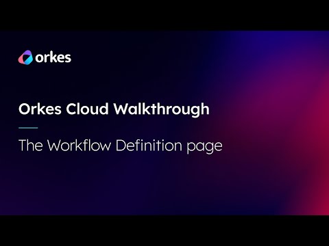 Orkes Cloud: The Workflow Definition page