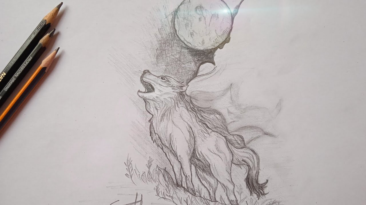 How To Draw a Wolf || Comment Dessiner Un Loup qui hurle ? { Tuto