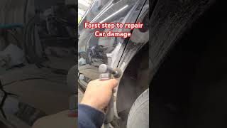 first step to repair Car damage using puller machine. #car #automobile #auto first step to repair Car damage using puller machine. #car #automobile #auto
