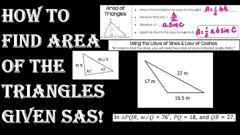 How To Find Area Of The Triangles Given Side Angle Side.
