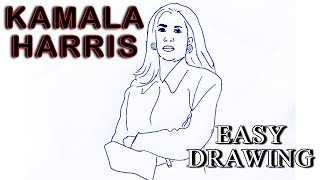 Kamala Harris Drawing | How to Draw US Vice President Kamala Harris Easy Step by Step