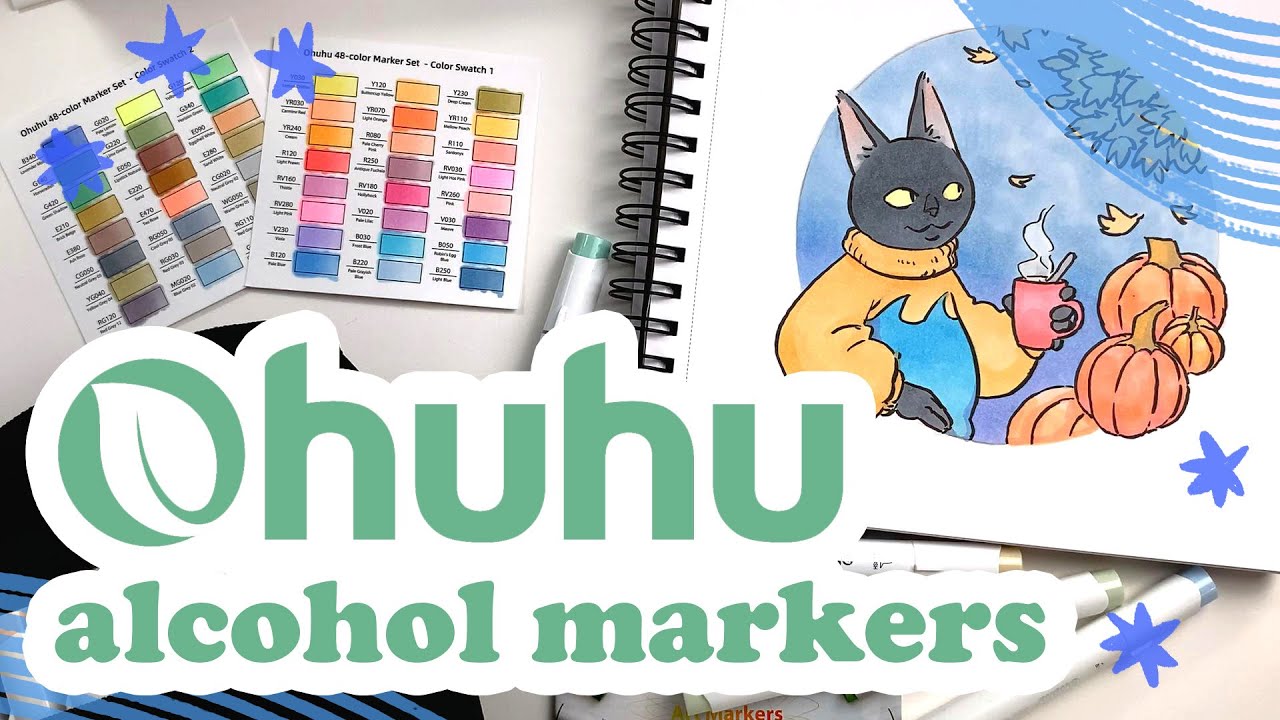 Unboxing Ohuhu pastel Alcohol Markers 🥰 cute colours for drawing 😍 Quick  dying Markers 