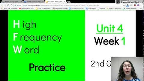 4:1 Unit 4, Week 1 HFW  - 2nd Grade