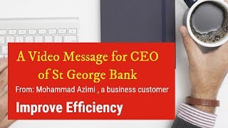 A  Video Message for CEO of St George Bank