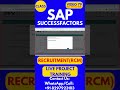 SAP SuccessFactors RCM Training Online Tutorial Class 79 17th June 2026 #sapsuccessfactorstraining