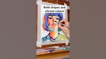 Vibrant Acrylic portrait Painting👩‍🎨 #acrylicart #portraitpainting #colorfulart