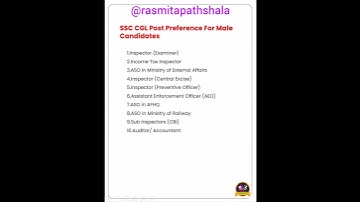 SSC CGL POST PREFERENCE ORDER (Male and Female)#exams #study#viralshorts @RasmitaPathshala-ui2hq