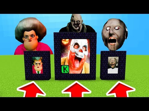 Minecraft PE : DO NOT CHOOSE THE WRONG PORTAL DIMENSION! (Scary Teacher, Mr Meat & Granny)