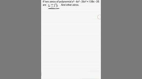 Finding zeros of bi-quadratic polynomial when two zeros are given part 2