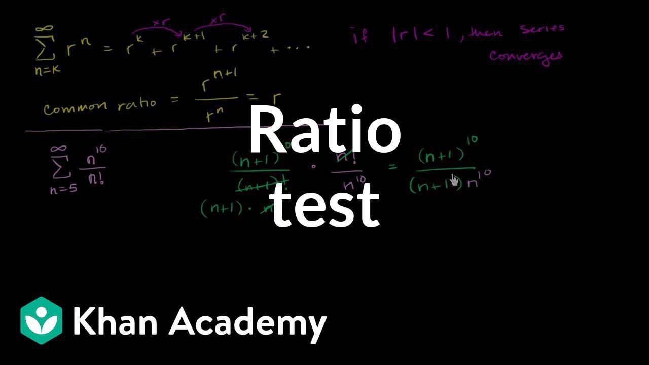 Ratio Test Video Khan Academy