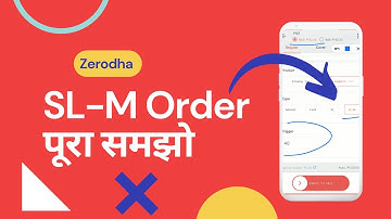 SLM Order in Zerodha - SL-M Order (Stop Loss - Market Order)