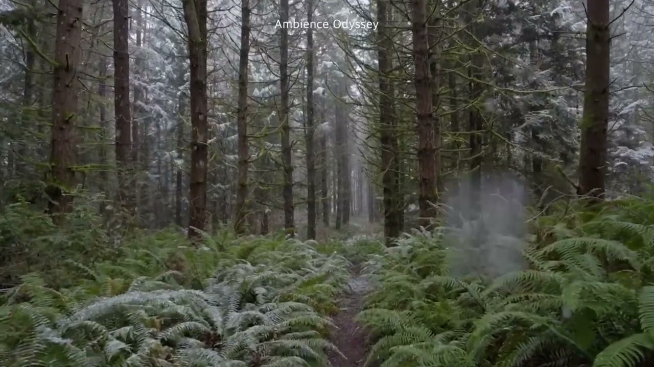 ASMR 아무도 없는 눈내리는 숲에서 산책