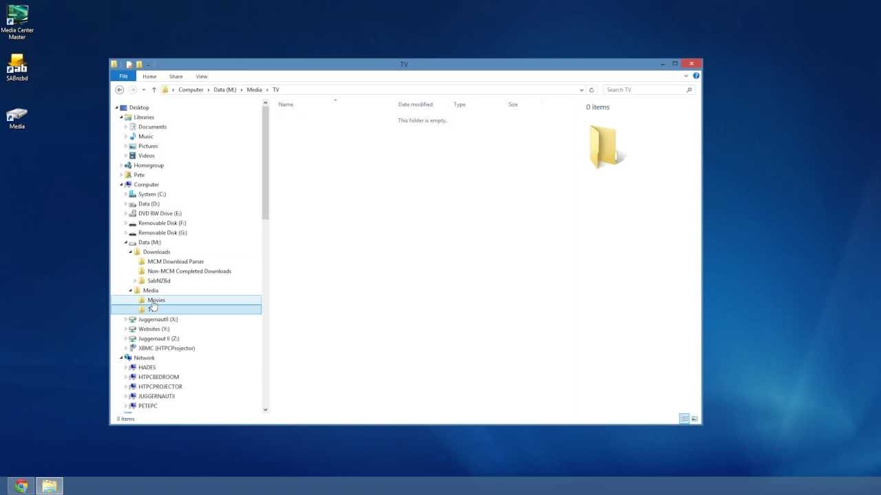 Media Center Master, how to guide for including SabNZBd