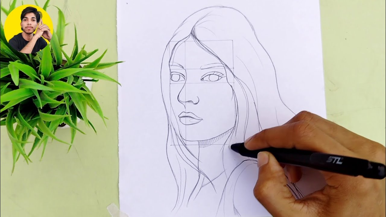 how to draw a girl - step by step // pencil sketch drawing for ...