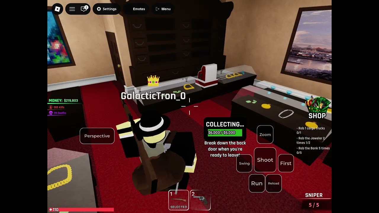 Doing the jewelry heist alone in random mafia shooter