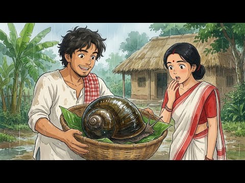 Catching Bhonga 🐌 and Cooking Spicy Recipe in the Rainy season🔥 | Indian Village Cooking #ghibli