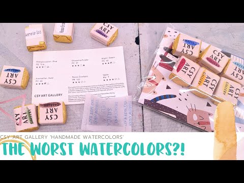 The Worst Watercolors?! CSY Art Gallery 'Handmade Watercolors' Unbox &  Swatch 