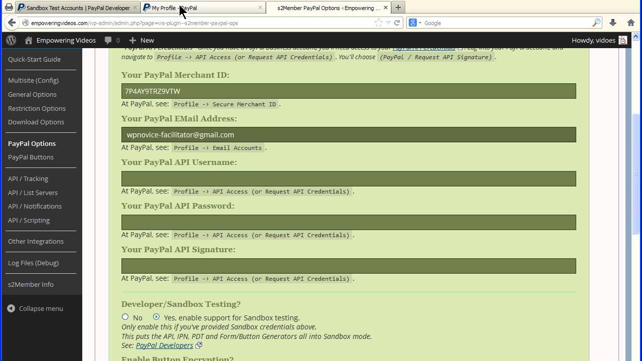 paypal account details