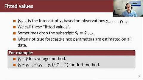 Forecasting Principles & Practice: 5.3 Fitted values and residuals