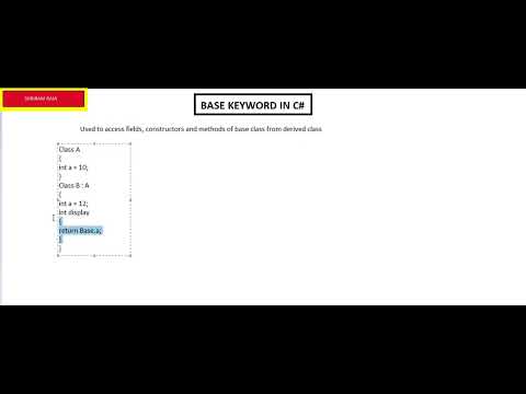 Base Keyword in c#
