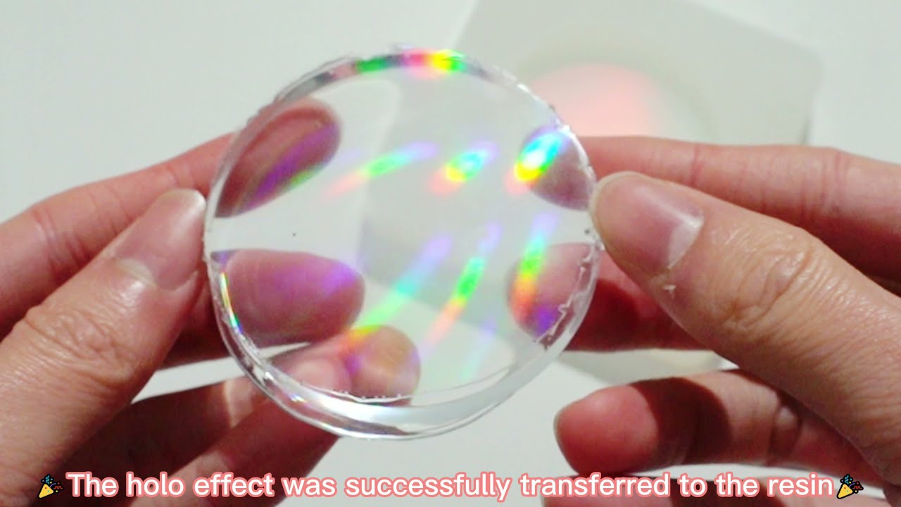 How to make your OWN Holographic Silicone Mold and resin art from  diffraction grating film 