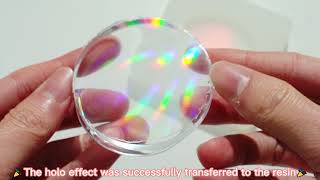 How to make your OWN Holographic Silicone Mold  and resin art from diffraction grating film