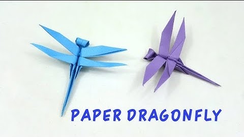How to make 3D origami dragonfly full tutorial Video #origami #rawrajaartworks #diy