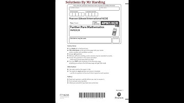 Edexcel - iGCSE - Further Pure Mathematics - Paper 2R - January 2023 - Solutions By Mr Harding