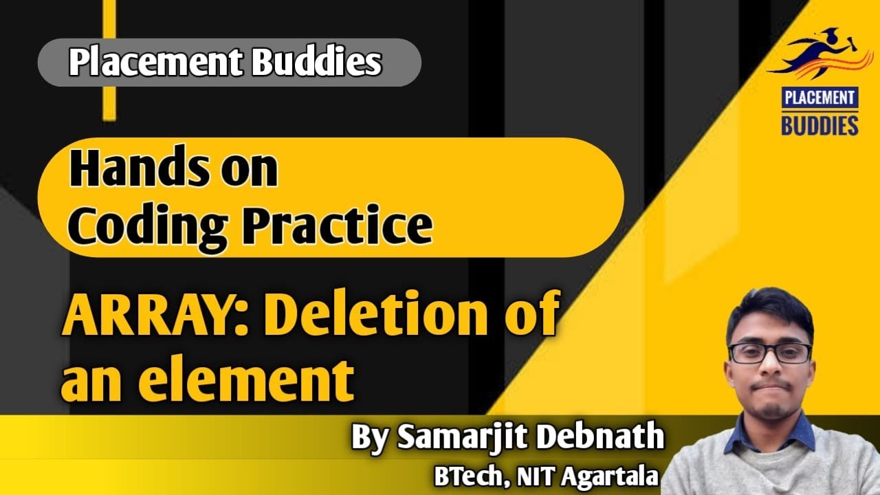 Array Coding Practice Part 3 | Deletion of an Element | #Array #DSA ...