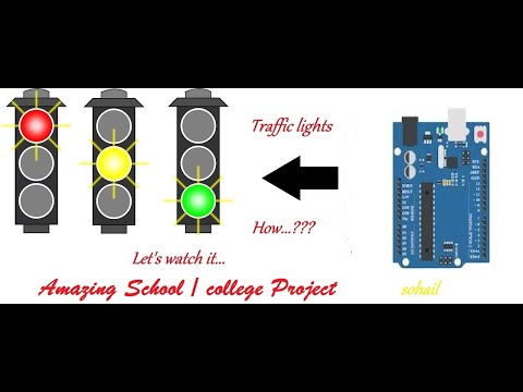 traffic lights project | traffic light controller using arduino | traffic light signal project