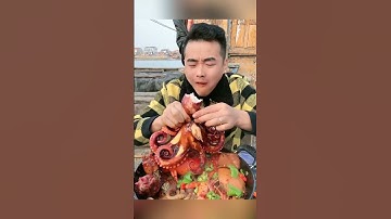 Thánh ăn Hải sản Trung Quốc #61 ăn bạch tuộc khổng lồ #food #music #mukbang #eatingfood #eating