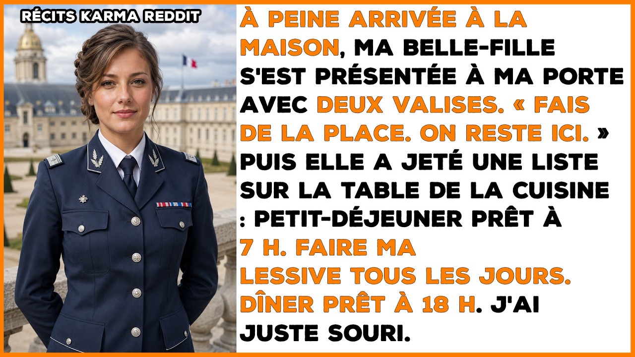 J’avais à peine enlevé mes chaussures de combat que ma belle-fille a balancé deux valises dans mon entrée et m’a lancé : « Fais de la place, on reste ici. » Pas de question, pas d’excuse, juste...